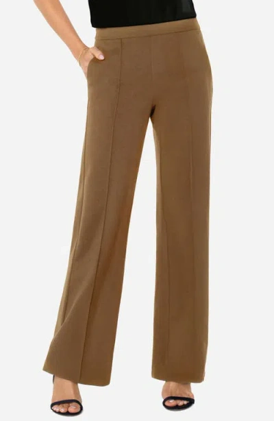 Liverpool Los Angeles Kayla Wide Leg Pull-on Trousers In Brown