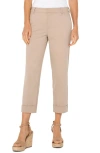 Liverpool Los Angeles Kelsey Crop Tapered Pants In Biscuit Tan