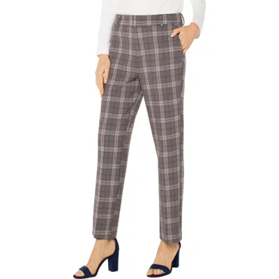 Liverpool Los Angeles Kelsey Glen Plaid High Waist Tapered Pants In Gray