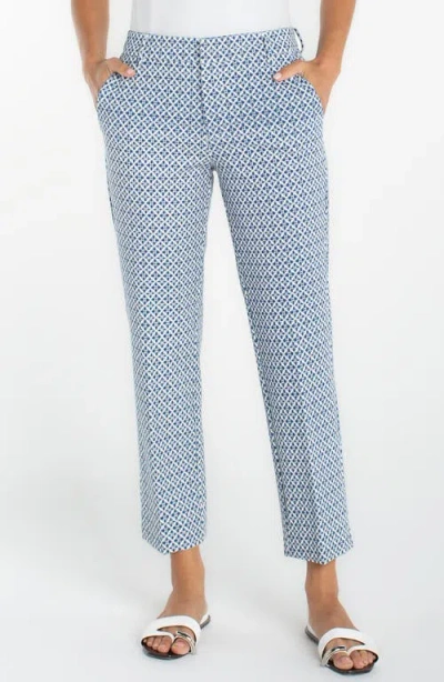 Liverpool Los Angeles Kelsey Jacquard Slit Hem Tapered Trousers In Blue