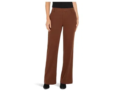 Liverpool Los Angeles Kelsey Mid-rise Wide Leg Trousers In Brown