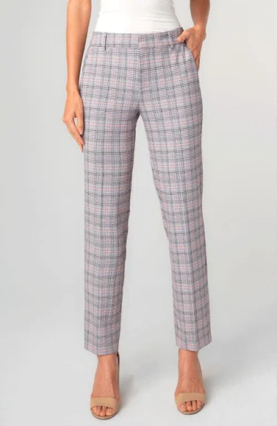 Liverpool Los Angeles Kelsey Plaid Tapered Pants In Gray