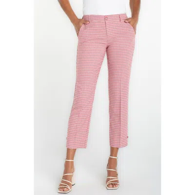Liverpool Los Angeles Kelsey Plaid Tapered Pants In Pink