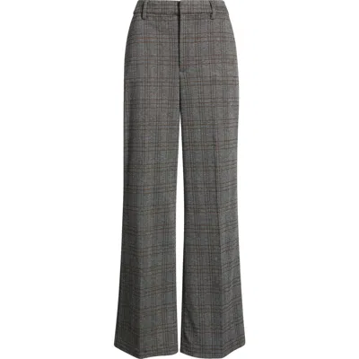 Liverpool Los Angeles Kelsey Plaid Wide Leg Pants In Gray