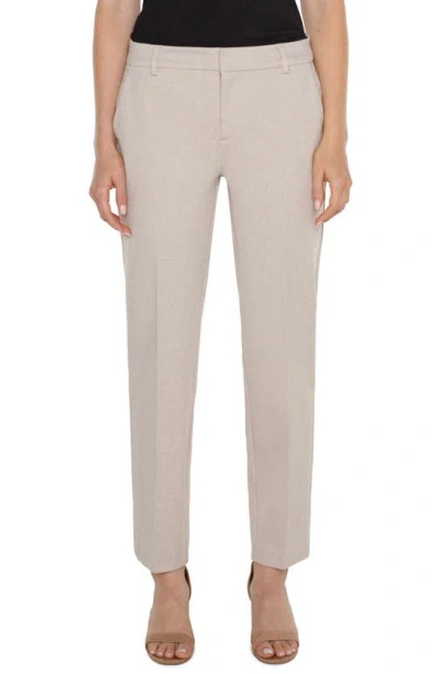 Liverpool Los Angeles Kelsey Slim Knit Twill Trousers In Stone/ Tan
