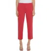Liverpool Los Angeles Kelsey Slit Hem Crop Twill Trousers In Berry Blossom