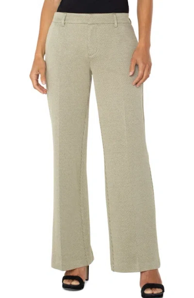 Liverpool Los Angeles Kelsey Wide Leg Knit Pants In Artichoke/cream Brown