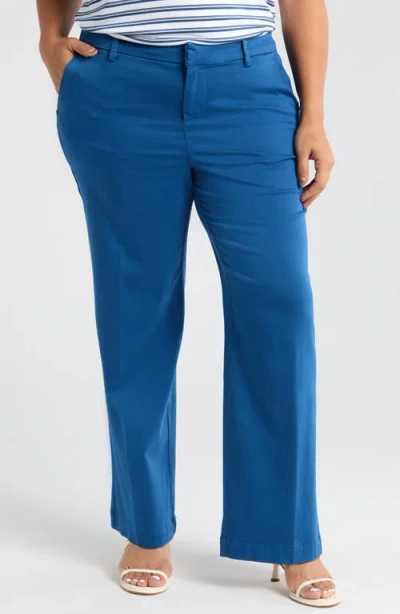 Liverpool Los Angeles Kelsey Wide Leg Knit Pants In Goddess Blue