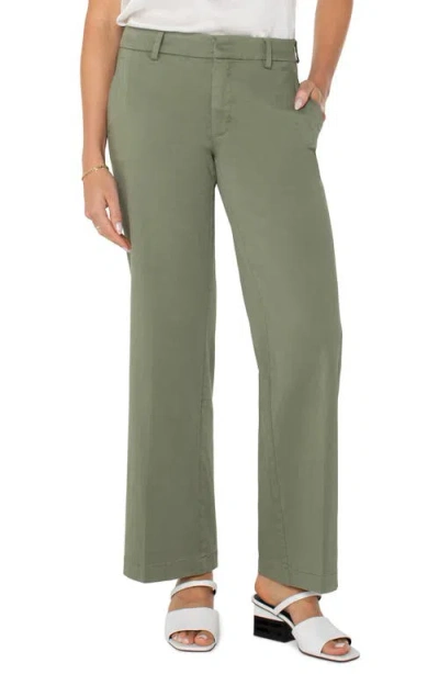 Liverpool Los Angeles Kelsey Wide Leg Knit Pants In Martini Olive