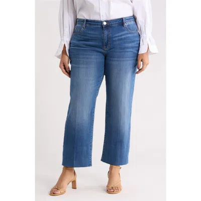 Liverpool Los Angeles Kennedy High Waist Crop Straight Leg Pants In Blue
