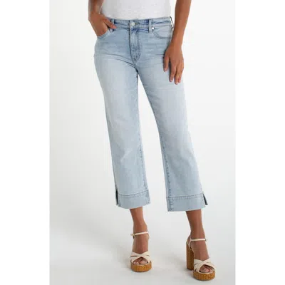 Liverpool Los Angeles Kennedy Split Hem Crop Straight Leg Jeans In Blue