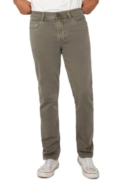 Liverpool Los Angeles Kingston Modern Slim Straight Leg Twill Pants In Pewter Green