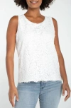 Liverpool Los Angeles Lace Front Knit Tank In White