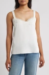 Liverpool Los Angeles Lace Trim Satin Camisole In White