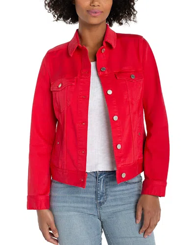 Liverpool Los Angeles Liverpool Denim Jacket In Red