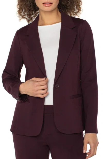 Liverpool Los Angeles Liverpool Fitted Knit Blazer In Burgundy