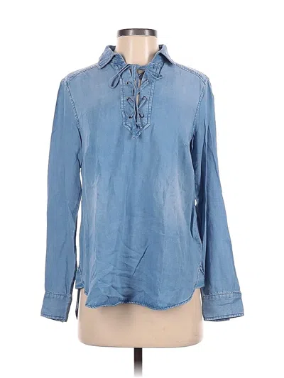 Pre-owned Liverpool Los Angeles Long Sleeve Blouse In Blue