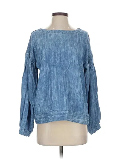 Pre-owned Liverpool Los Angeles Long Sleeve Blouse In Blue