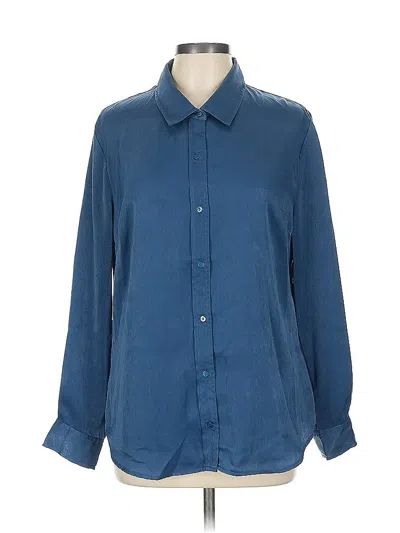 Pre-owned Liverpool Los Angeles Long Sleeve Blouse In Blue