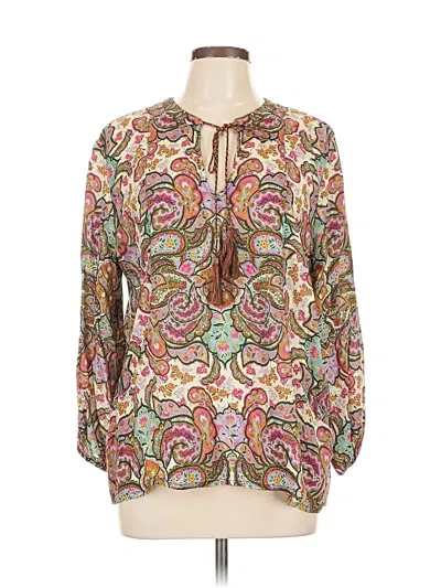 Pre-owned Liverpool Los Angeles Long Sleeve Blouse In White