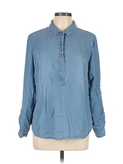 Pre-owned Liverpool Los Angeles Long Sleeve Button Down Shirt In Blue