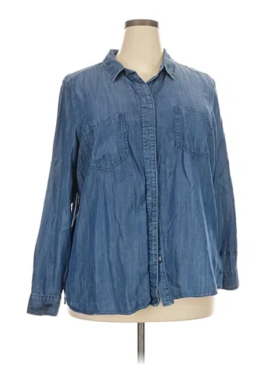 Pre-owned Liverpool Los Angeles Long Sleeve Button Down Shirt In Blue