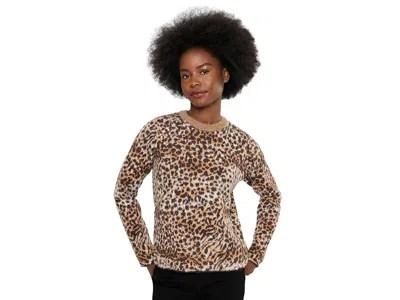 Liverpool Los Angeles Long Sleeve Crew Neck Sweater Women's Sweater Java Multi Abstract Leopard: Sm