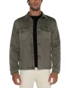 Liverpool Los Angeles Stretch Cotton Blend Overshirt In Green