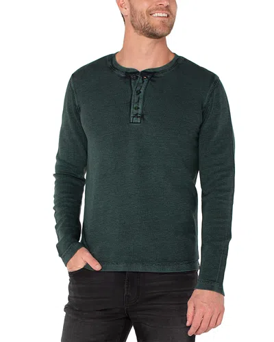 Liverpool Los Angeles Long Sleeve Henley In Green