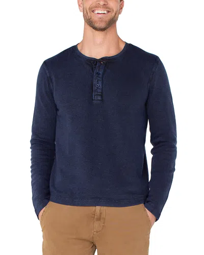 Liverpool Los Angeles Long Sleeve Henley In Blue