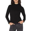 Liverpool Los Angeles Long Sleeve Mock Neck Rib Top In Black