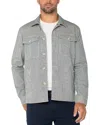 Liverpool Los Angeles Stripe Stretch Cotton Shirt Jacket In Gray