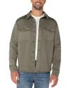 Liverpool Los Angeles Stretch Cotton Blend Overshirt In Pewter Green