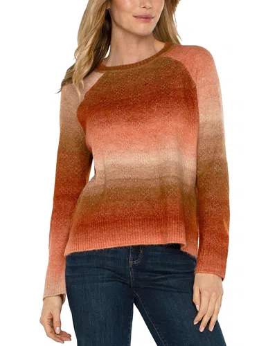 Liverpool Los Angeles Long Sleeve Raglan Sweater In Orange Ombre