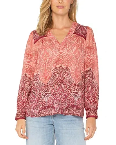 LIVERPOOL LOS ANGELES LONG SLEEVE V NECK BLOUSE