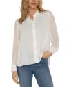 Liverpool Los Angeles Chiffon Button-up Shirt In Cream