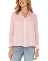 Liverpool Los Angeles Long Sleeve Woven Shirt In Soft Pink