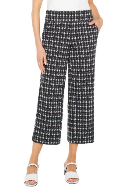 Liverpool Los Angeles Mabel Smudged Houndstooth Crop Stovepipe Pants In Blue