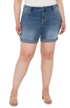 Liverpool Los Angeles Marley Cuffed Girlfriend Denim Shorts In Blue