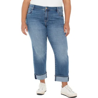Liverpool Los Angeles Marley Cuffed Girlfriend Jeans In Blue