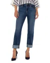 Liverpool Los Angeles Marley Mid Rise Girlfriend Cuff Jeans In Rushland In Blue