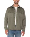 Liverpool Los Angeles Stretch Cotton Blend Overshirt In Pewter Green