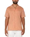 Liverpool Los Angeles Men's Short Sleeve Grid Print Button-front Camp Shirt