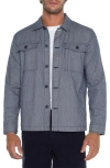 Liverpool Los Angeles Microstripe Flap Pocket Overshirt In Nvy Ivry Stripe