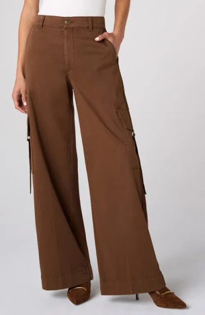 Liverpool Los Angeles Mid Rise Wide Leg Cargo Pants In Brown