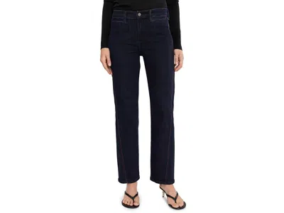 Liverpool Los Angeles Mid-rise Kennedy Straight Jeans W/ Side Stitch Detail Women's Clothing Midnight Eclipse: 6 30 In Blue