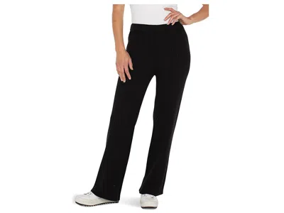 Liverpool Los Angeles Mid-rise Pull-on Wide Leg Sweater Pants In Black