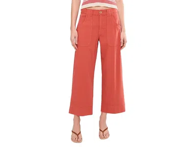 Liverpool Los Angeles Mid-rise Stride Cargo Wide Leg Crop Pant 26 Inseam In Brown