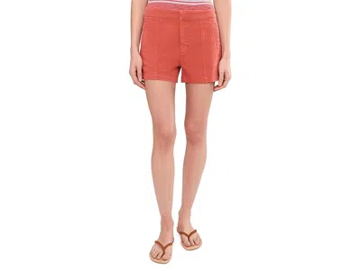 Liverpool Los Angeles Mid-rise Trouser Shorts With Elastic Back Waistband In Brown