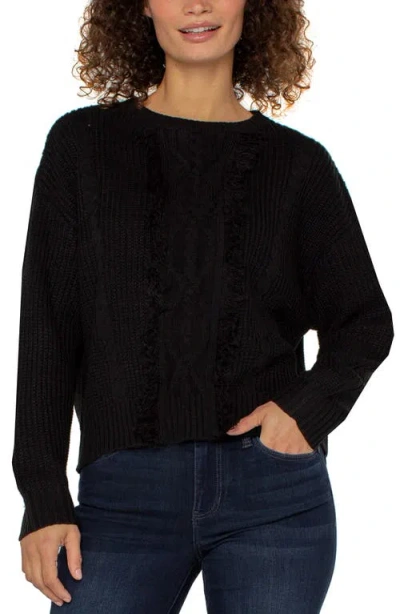 Liverpool Los Angeles Mix Stitch Sweater In Black